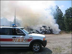 Compost fire. Skyline Dr. @ Ringwood Line